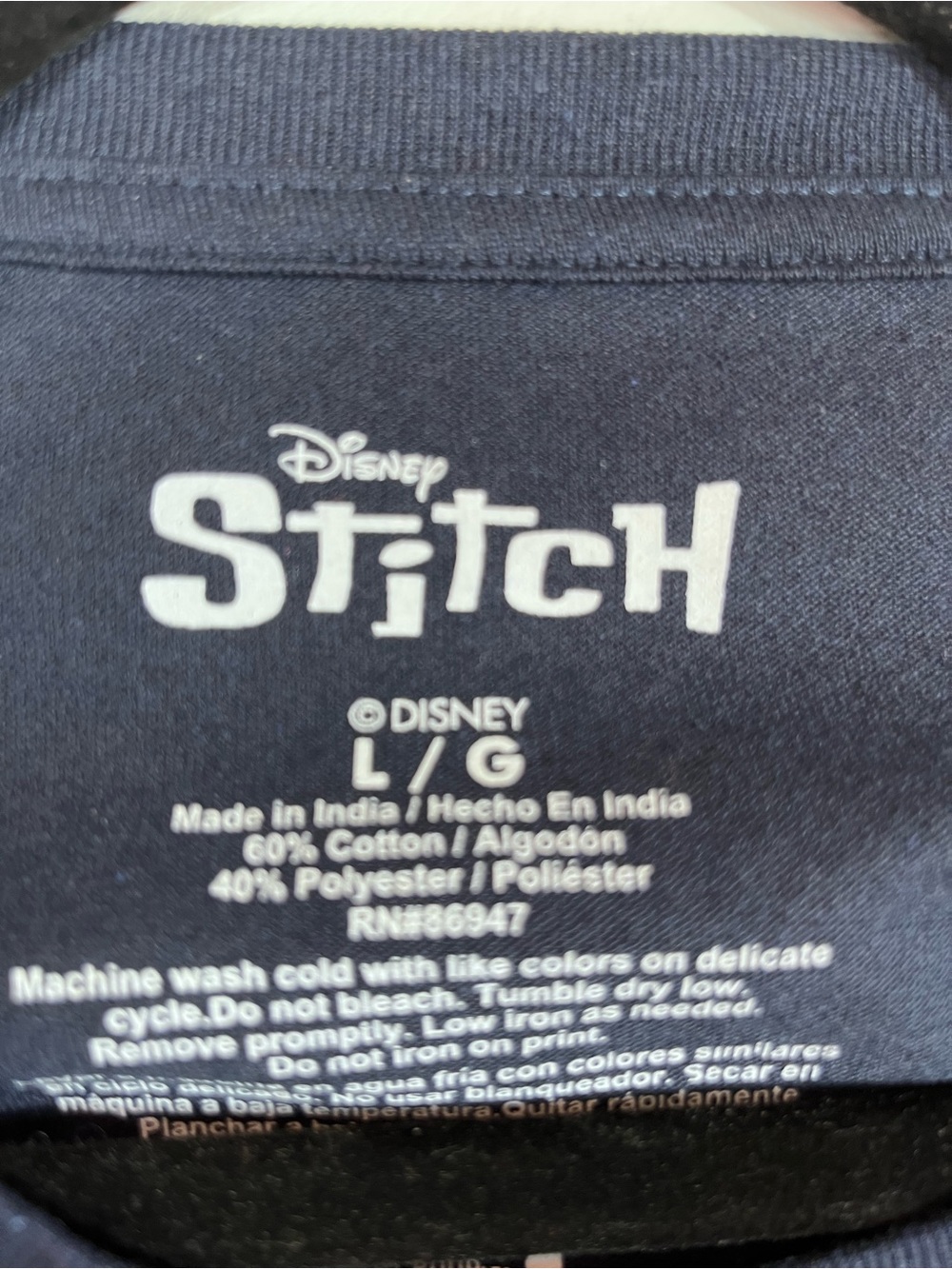 Disney Navy Stitch Holiday Lights Graphic Tee - Picture 2 of 6